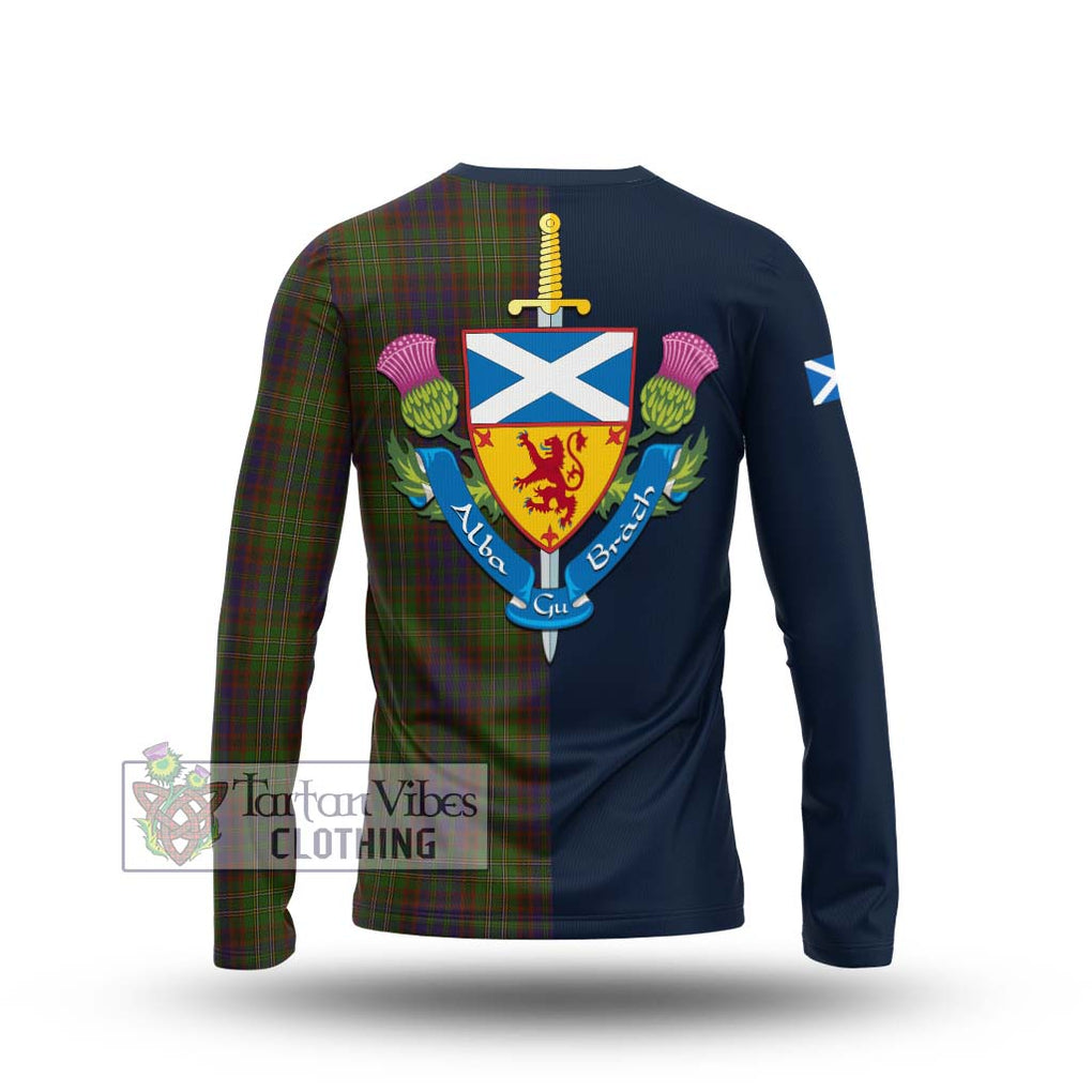 Tartan Vibes Clothing Cunningham Hunting Modern Tartan Long Sleeve T-Shirt with Scottish Lion Royal Arm Half Style