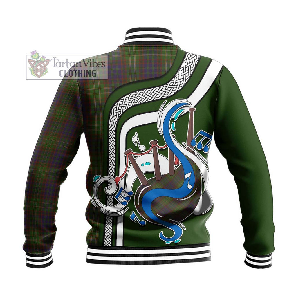 Tartan Vibes Clothing Cunningham Hunting Modern Tartan Baseball Jacket with Epic Bagpipe Style