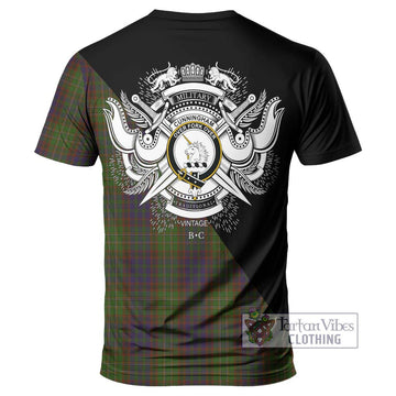 Cunningham Hunting Modern Tartan T-Shirt with Family Crest and Military Logo Style