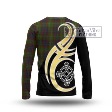 Cunningham Hunting Modern Tartan Long Sleeve T-Shirt with Family Crest and Celtic Symbol Style