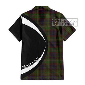 Cunningham Hunting Modern Tartan Short Sleeve Button Up with Family Crest Circle Style