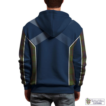 Cunningham Hunting Modern Tartan Hoodie with Family Crest and Scottish Thistle Vibes Sport Style