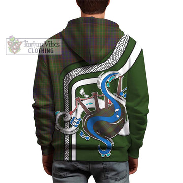 Cunningham Hunting Modern Tartan Hoodie with Epic Bagpipe Style