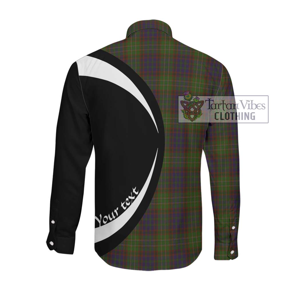 Cunningham Hunting Modern Tartan Long Sleeve Button Up with Family Crest Circle Style Men's Shirt - Tartan Vibes Clothing