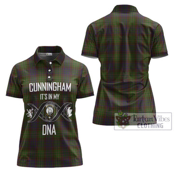 Cunningham Hunting Modern Tartan Women's Polo Shirt with Family Crest DNA In Me Style