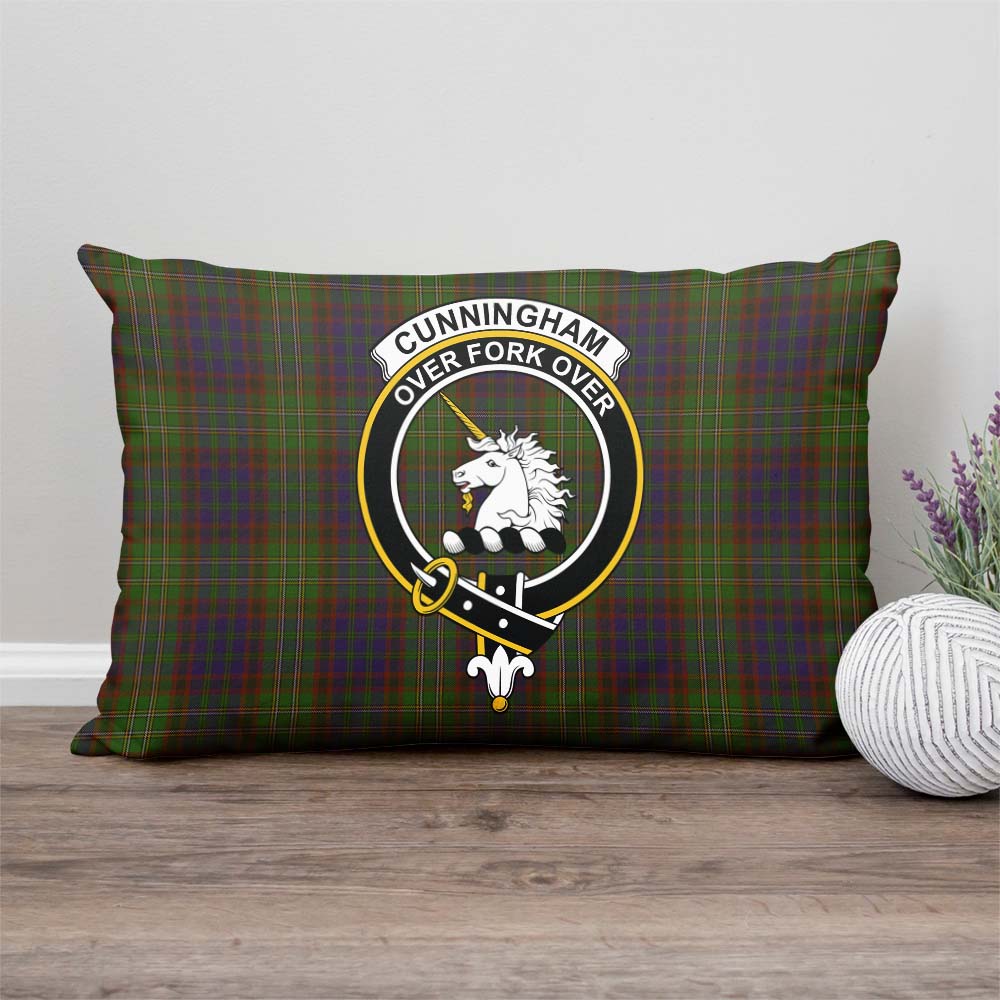 Cunningham Hunting Modern Tartan Pillow Cover with Family Crest Rectangle Pillow Cover - Tartanvibesclothing