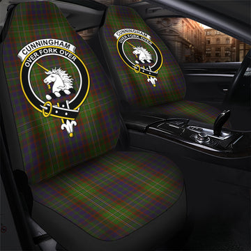 Cunningham Hunting Modern Tartan Car Seat Cover with Family Crest