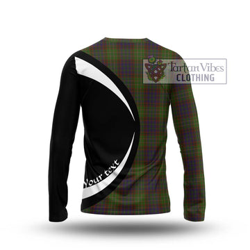 Cunningham Hunting Modern Tartan Long Sleeve T-Shirt with Family Crest Circle Style