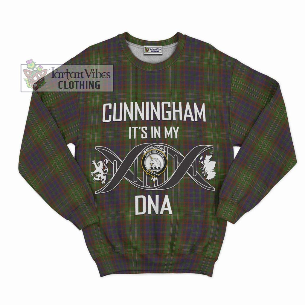 Cunningham Hunting Modern Tartan Sweatshirt with Family Crest DNA In Me Style - Tartanvibesclothing Shop