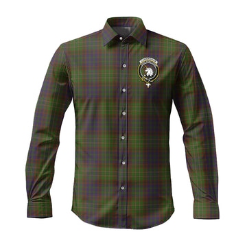 Cunningham Hunting Modern Tartan Long Sleeve Button Up Shirt with Family Crest