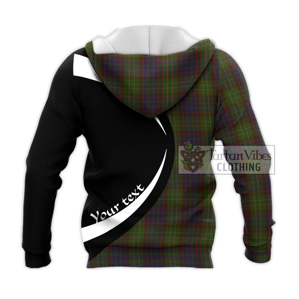 Cunningham Hunting Modern Tartan Knitted Hoodie with Family Crest Circle Style - Tartan Vibes Clothing