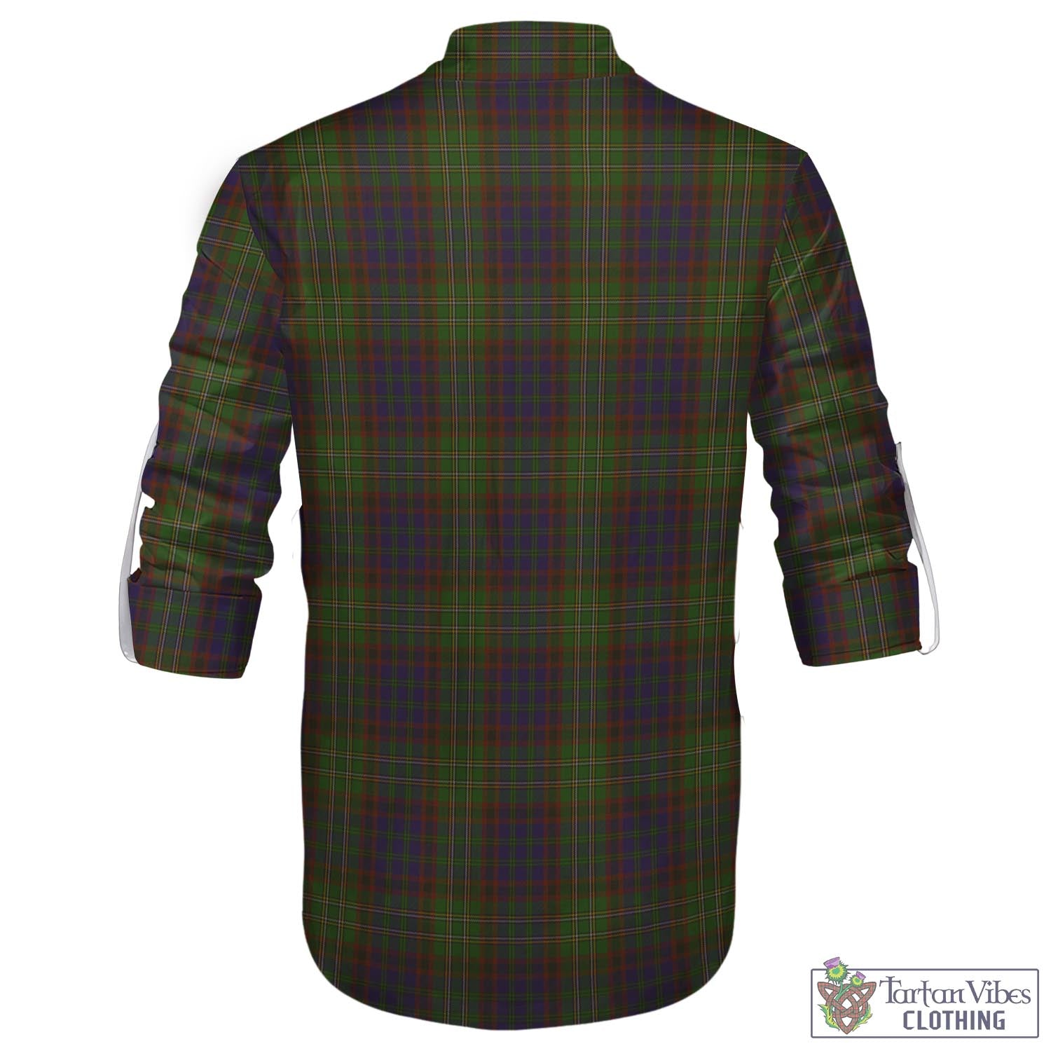 Tartan Vibes Clothing Cunningham Hunting Modern Tartan Men's Scottish Traditional Jacobite Ghillie Kilt Shirt with Family Crest