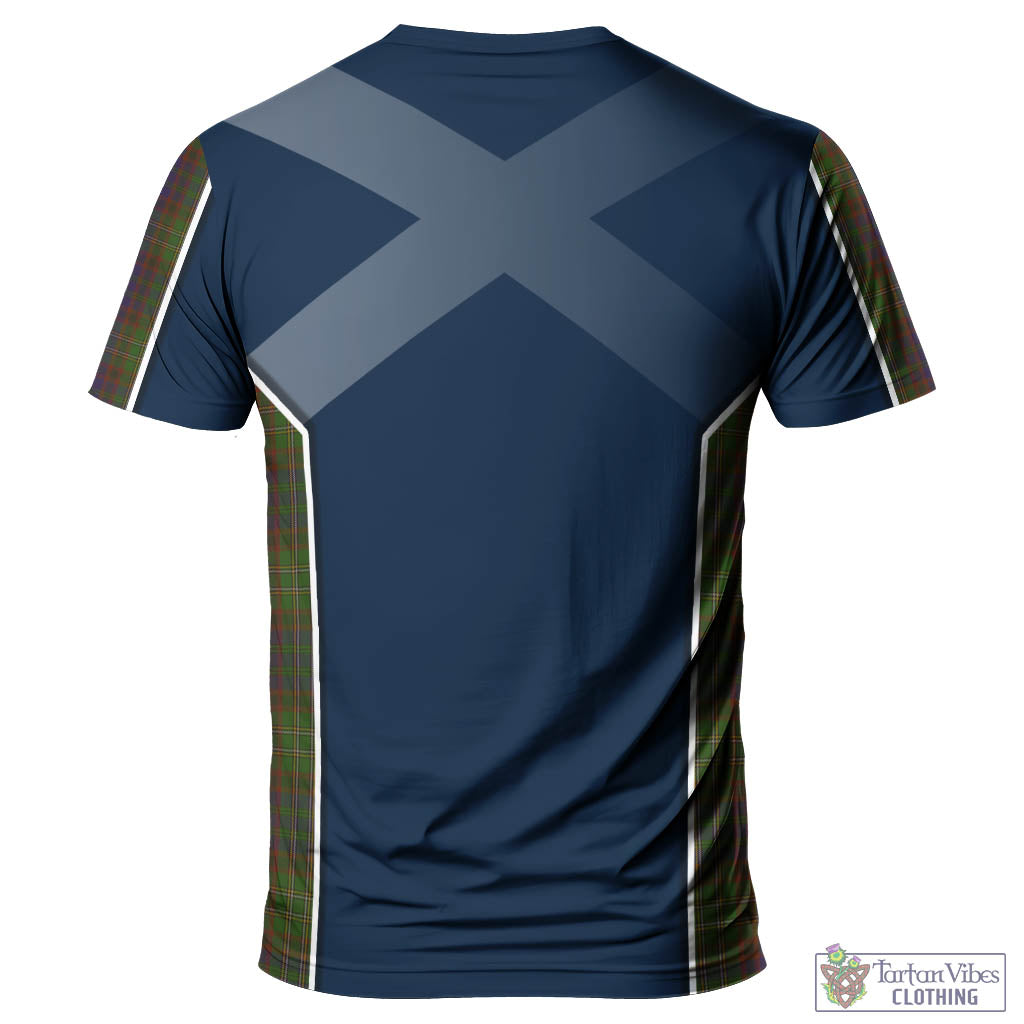 Tartan Vibes Clothing Cunningham Hunting Modern Tartan T-Shirt with Family Crest and Lion Rampant Vibes Sport Style