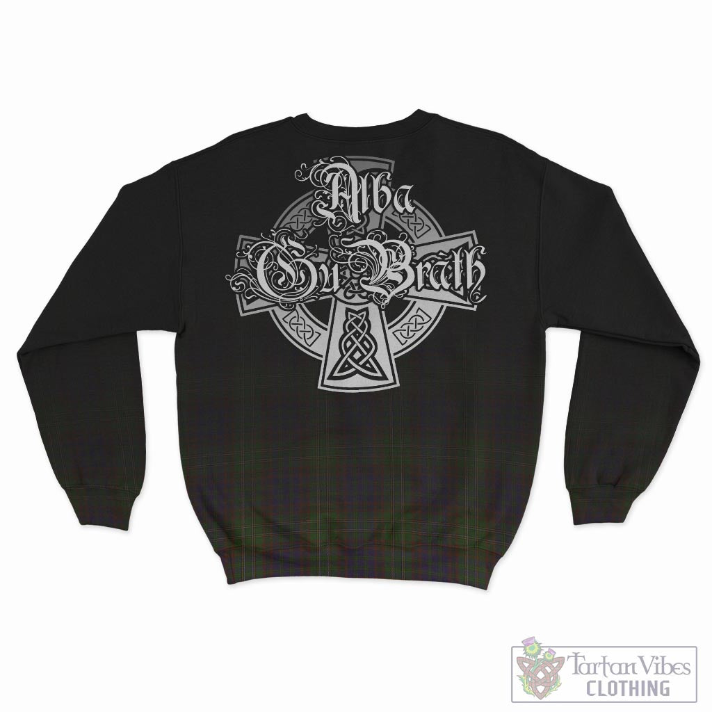 Tartan Vibes Clothing Cunningham Hunting Modern Tartan Sweatshirt Featuring Alba Gu Brath Family Crest Celtic Inspired