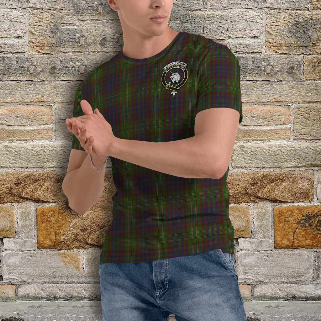 Cunningham Hunting Modern Tartan T-Shirt with Family Crest - Tartan Vibes Clothing