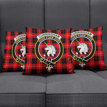 Cunningham Modern Tartan Pillow Cover with Family Crest