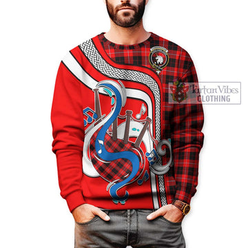 Cunningham Modern Tartan Sweatshirt with Epic Bagpipe Style