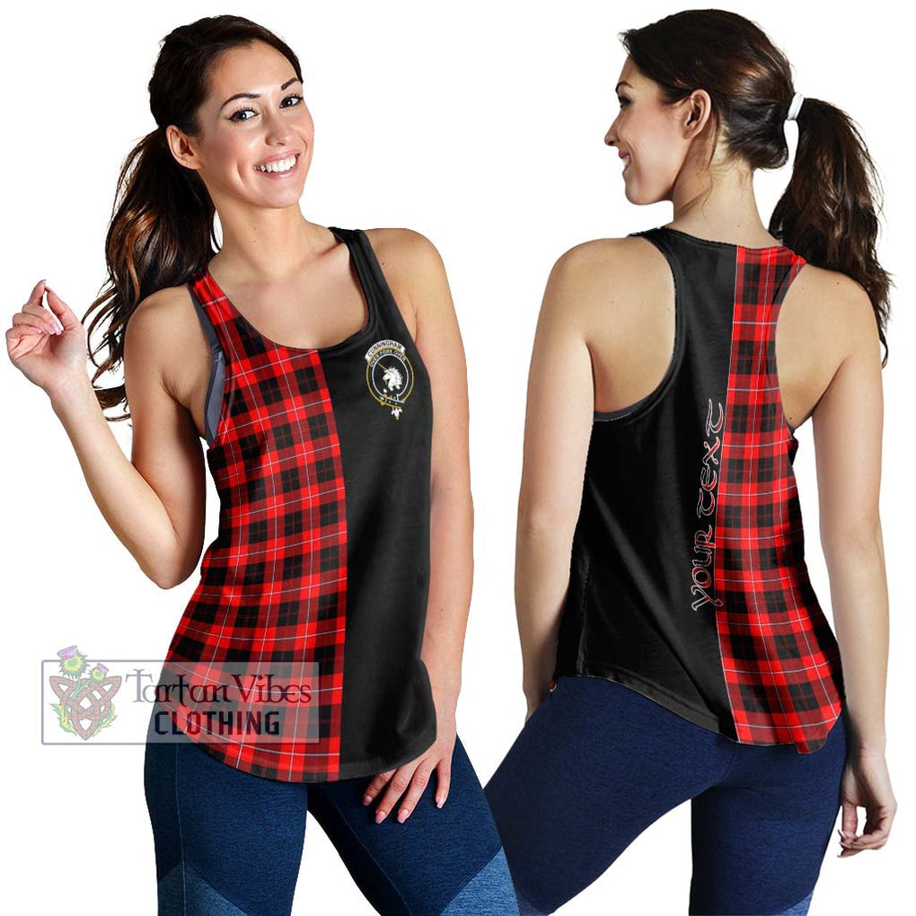 Cunningham Modern Tartan Women's Racerback Tanks with Family Crest and Half Of Me Style 4XL - Tartanvibesclothing Shop