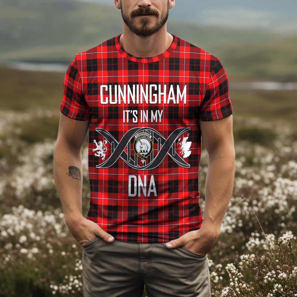 Cunningham Modern Tartan T-Shirt with Family Crest DNA In Me Style Kid's Shirt - Tartan Vibes Clothing