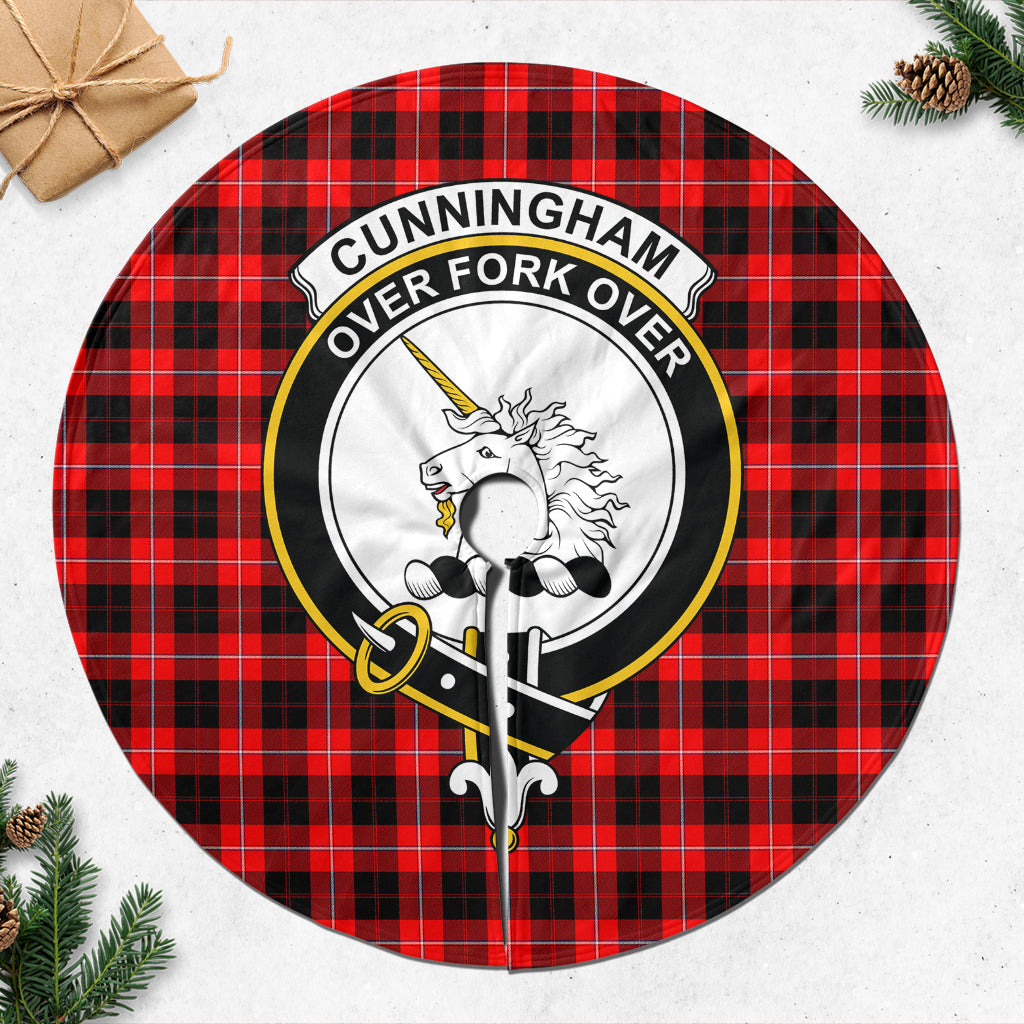 Cunningham Modern Tartan Christmas Tree Skirt with Family Crest - Tartanvibesclothing