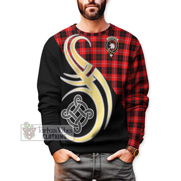 Cunningham Modern Tartan Sweatshirt with Family Crest and Celtic Symbol Style