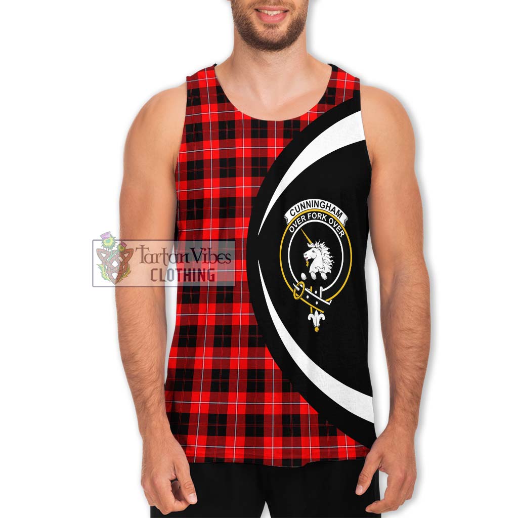 Cunningham Modern Tartan Men's Tank Top with Family Crest Circle Style Men - Tartan Vibes Clothing