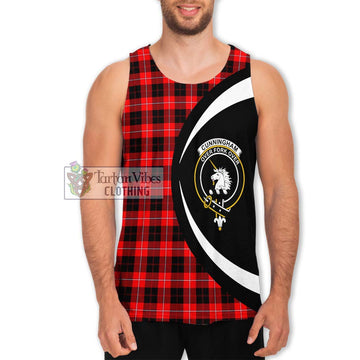 Cunningham Modern Tartan Men's Tank Top with Family Crest Circle Style