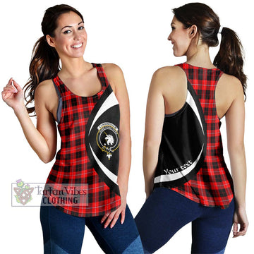 Cunningham Modern Tartan Women's Racerback Tanks with Family Crest Circle Style