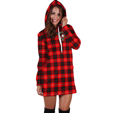 Cunningham Modern Tartan Hoodie Dress with Family Crest