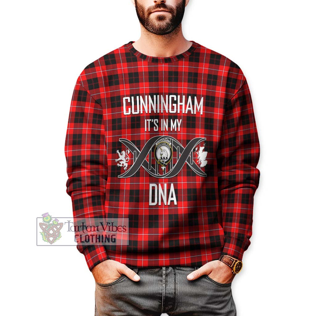 Cunningham Modern Tartan Sweatshirt with Family Crest DNA In Me Style Unisex - Tartanvibesclothing Shop