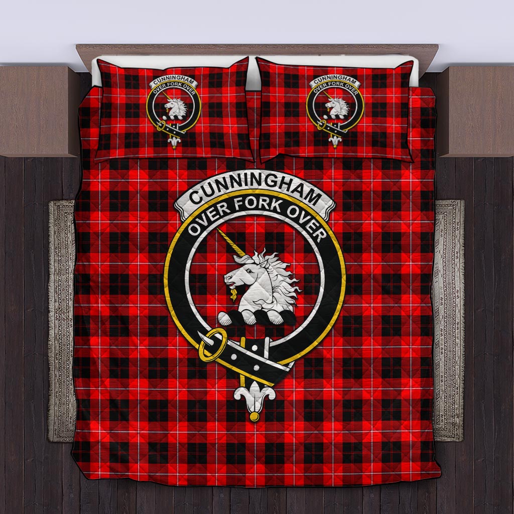 Cunningham Modern Tartan Quilt Bed Set with Family Crest Twin - Tartan Vibes Clothing