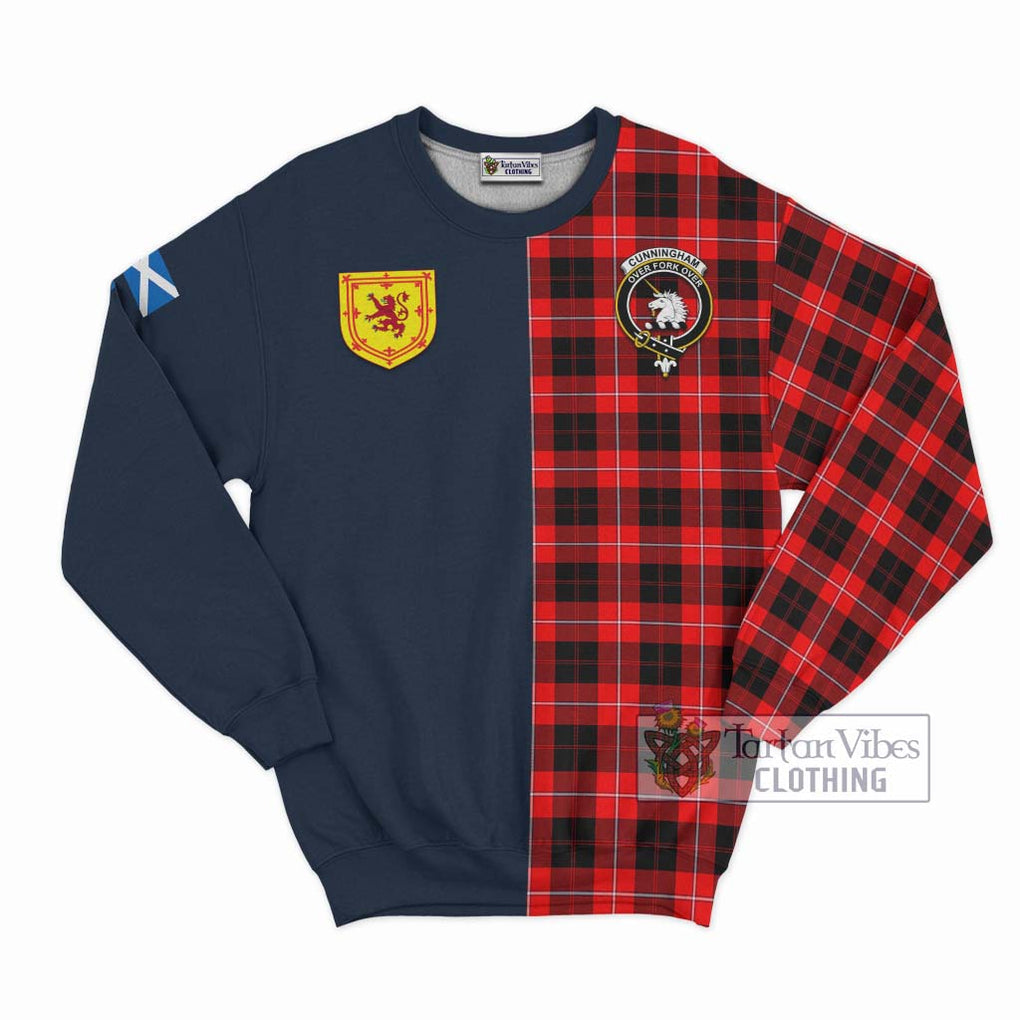 Tartan Vibes Clothing Cunningham Modern Tartan Sweatshirt with Scottish Lion Royal Arm Half Style