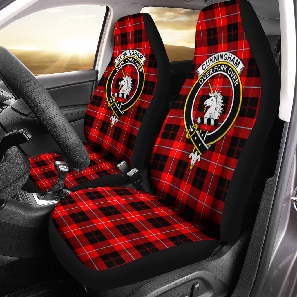 Cunningham Modern Tartan Car Seat Cover with Family Crest One Size - Tartanvibesclothing