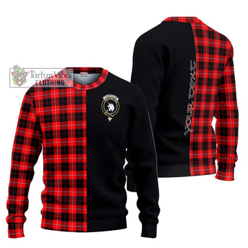 Cunningham Modern Tartan Ugly Sweater with Family Crest and Half Of Me Style