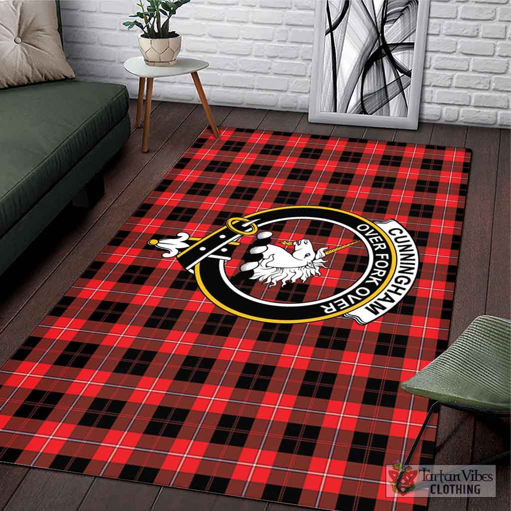 Tartan Vibes Clothing Cunningham Modern Tartan Area Rug with Family Crest