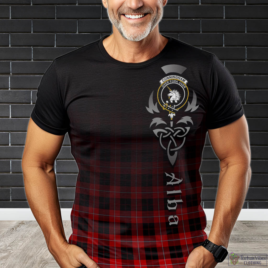 Tartan Vibes Clothing Cunningham Modern Tartan T-Shirt Featuring Alba Gu Brath Family Crest Celtic Inspired