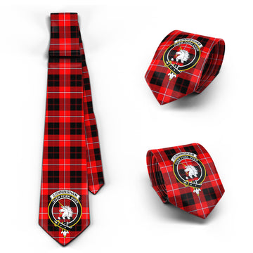 Cunningham Modern Tartan Classic Necktie with Family Crest