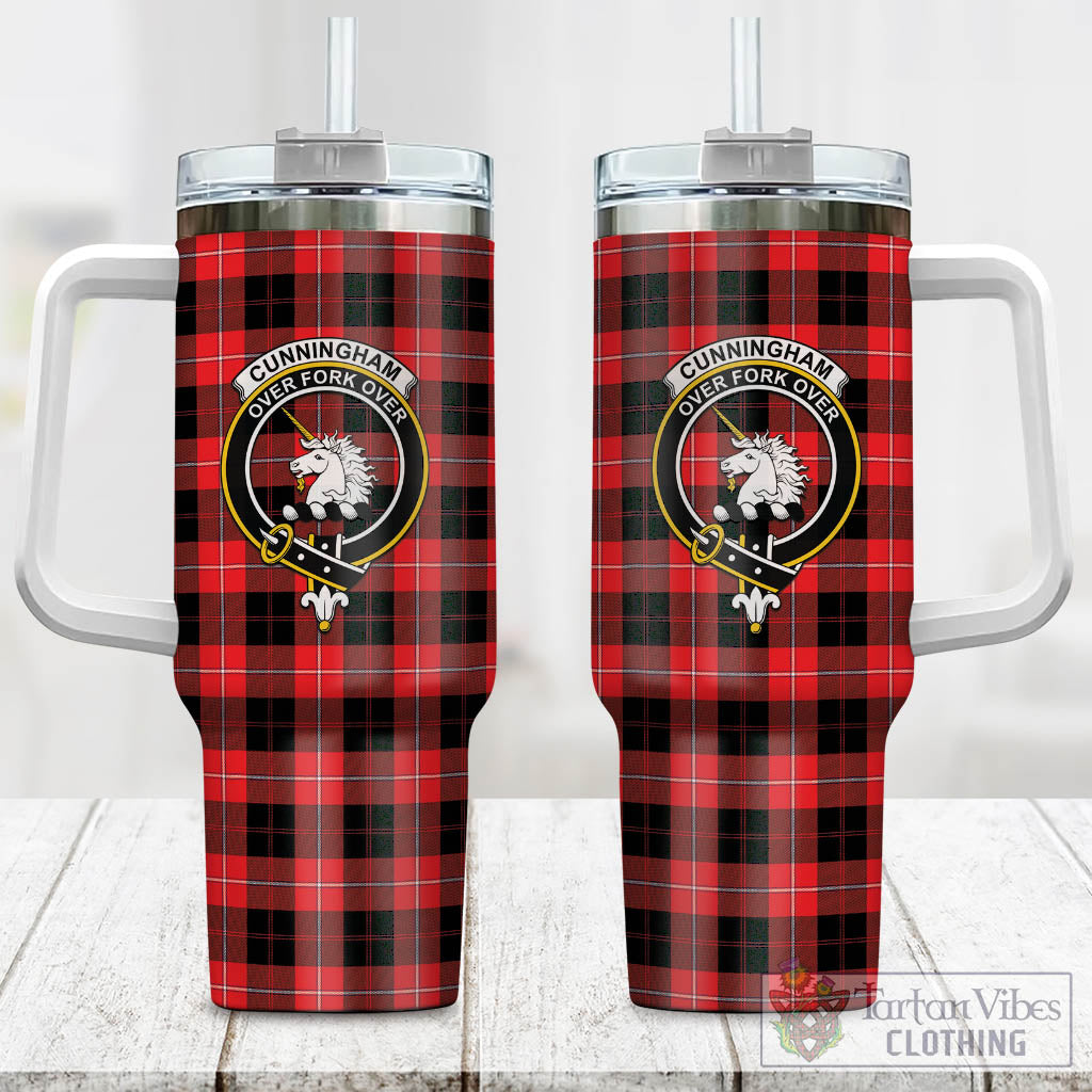 Tartan Vibes Clothing Cunningham Modern Tartan and Family Crest Tumbler with Handle