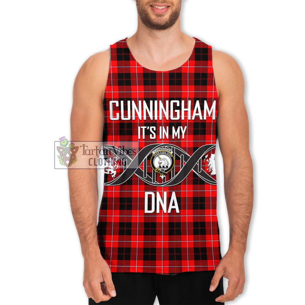 Cunningham Modern Tartan Men's Tank Top with Family Crest DNA In Me Style Men - Tartanvibesclothing Shop