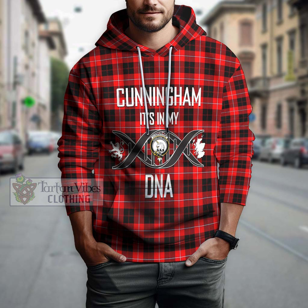 Cunningham Modern Tartan Hoodie with Family Crest DNA In Me Style Pullover Hoodie - Tartanvibesclothing Shop