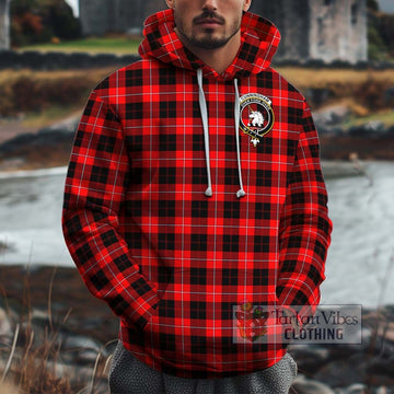 Cunningham Modern Tartan Cotton Hoodie with Family Crest