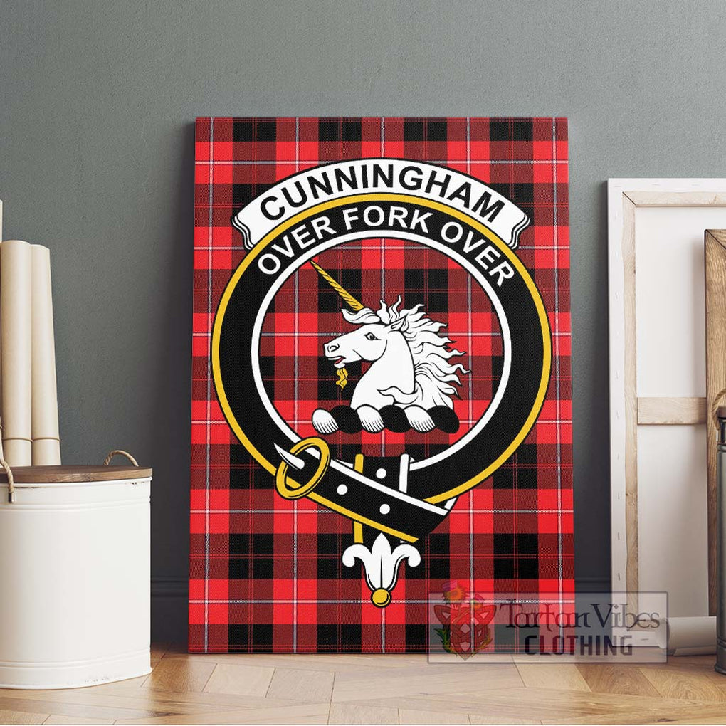 Cunningham Modern Tartan Canvas Print Wall Art with Family Crest Without Frame - Tartan Vibes Clothing