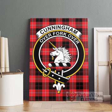 Cunningham Modern Tartan Canvas Print Wall Art with Family Crest