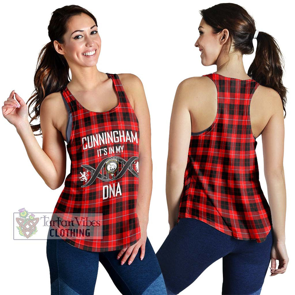 Cunningham Modern Tartan Women's Racerback Tanks with Family Crest DNA In Me Style 4XL - Tartanvibesclothing Shop