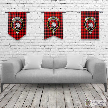 Cunningham Modern Tartan Gonfalon, Tartan Banner with Family Crest