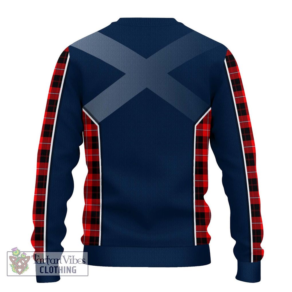 Cunningham Modern Tartan Knitted Sweater with Family Crest and Lion Rampant Vibes Sport Style - Tartan Vibes Clothing