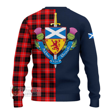 Cunningham Modern Tartan Ugly Sweater with Scottish Lion Royal Arm Half Style