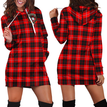 Cunningham Modern Tartan Hoodie Dress with Family Crest