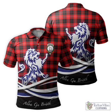 Cunningham Modern Tartan Polo Shirt with Alba Gu Brath Regal Lion Emblem
