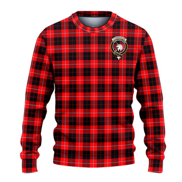 Cunningham Modern Tartan Ugly Sweater with Family Crest